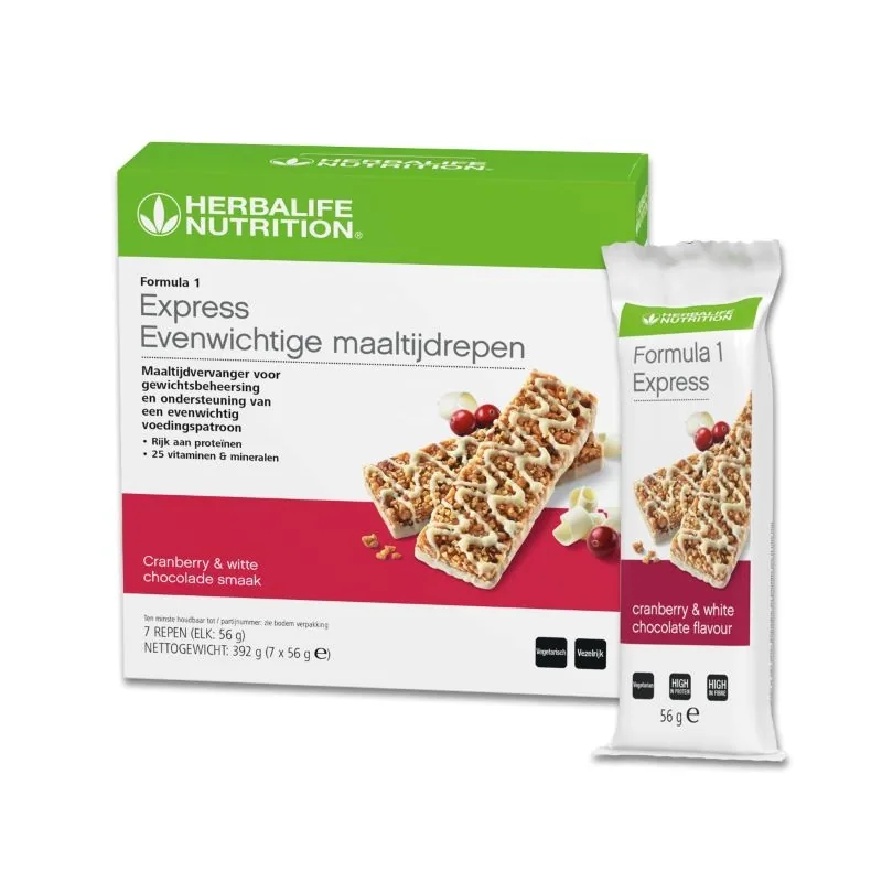 Formule 1 express repen cranberry-witte chocolade - 7 stuks