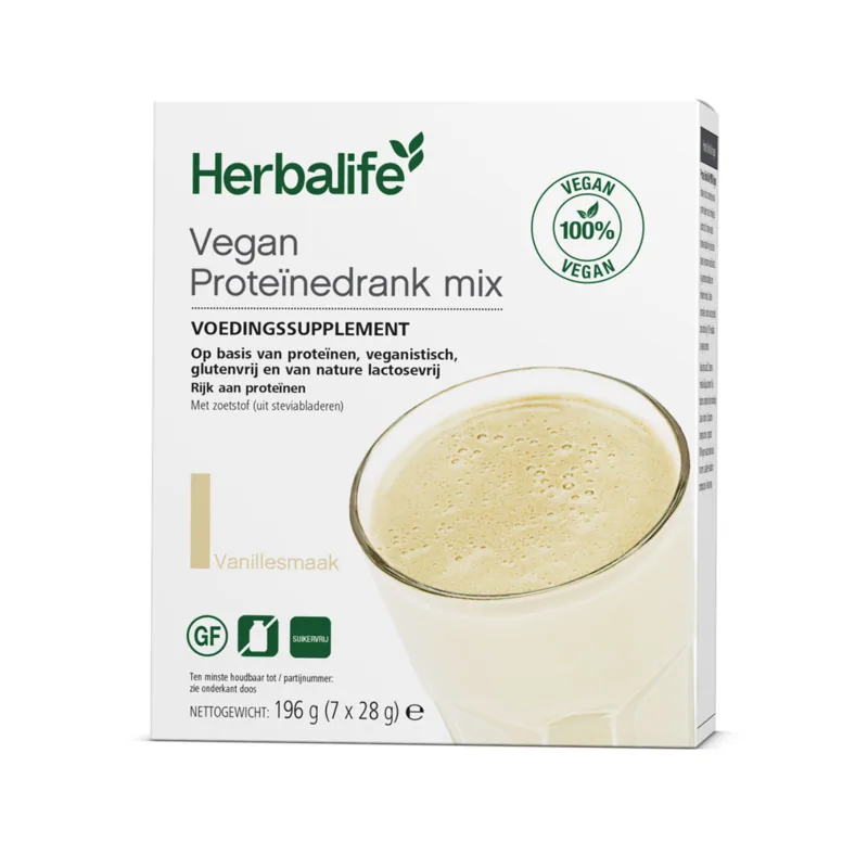 PDM - Proteïnedrank mix vanille Vegan - 7x 28g zakjes
