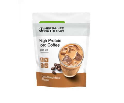 High Protein Iced Coffee Latte Macchiato – café glacé protéiné